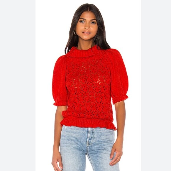 For Love and Lemons Francois Puff Sleeve Pointelle sweater - Picture 8 of 8